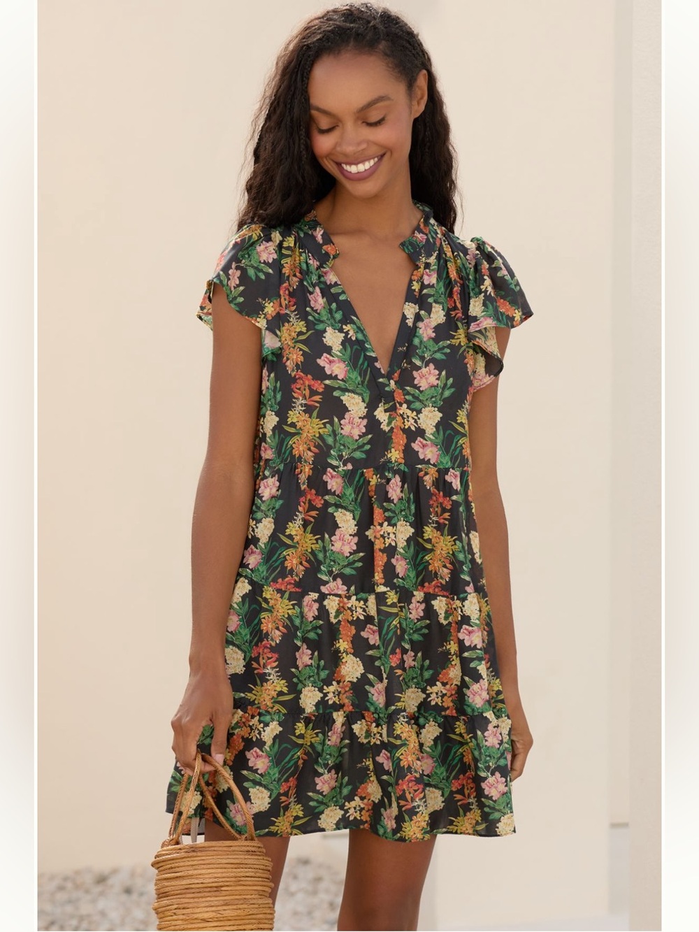 Anthropologie The Shelby Tiered Mini Dress, NWOT, PS